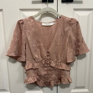 ASTR Floral Silk Blouse